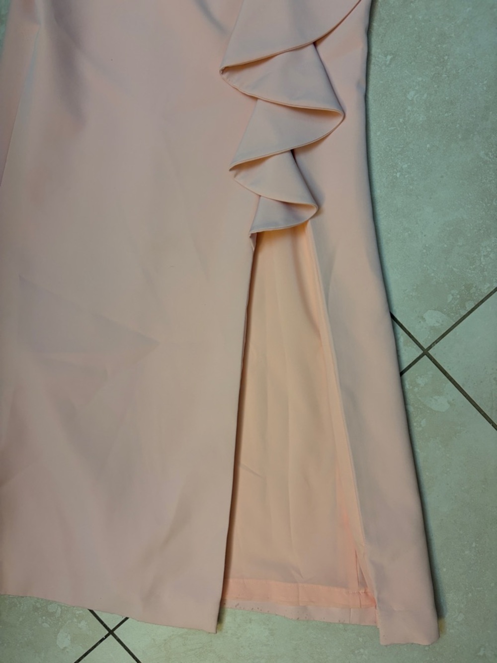 Eliza J Blush Pink Sleeveless Ruffle-Front Evening Gown - Picture 5 of 12
